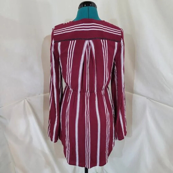 The Jetset Diaries Red Striped Faux Wrap Dress - Size Medium - Picture 5 of 10